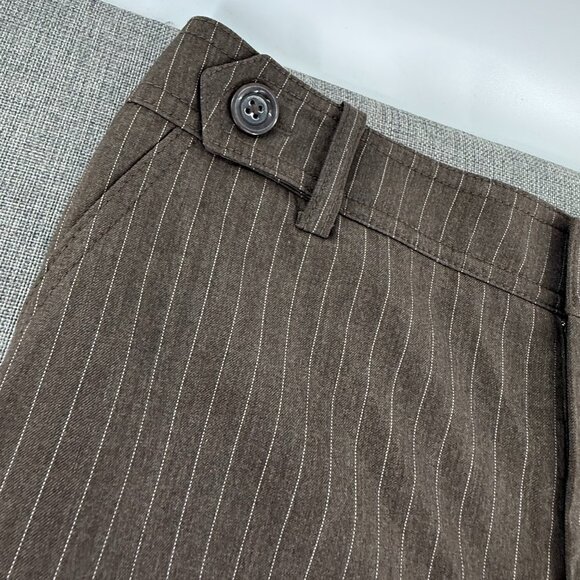 NEW!‎ Merona Classic Fit Trouser Pants Brown Size 4 Brown Wide Leg Relaxed Fit - Picture 8 of 12